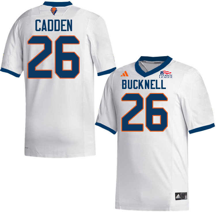 Bucknell Bison #26 Michael Cadden College Football Jerseys,Uniforms-White